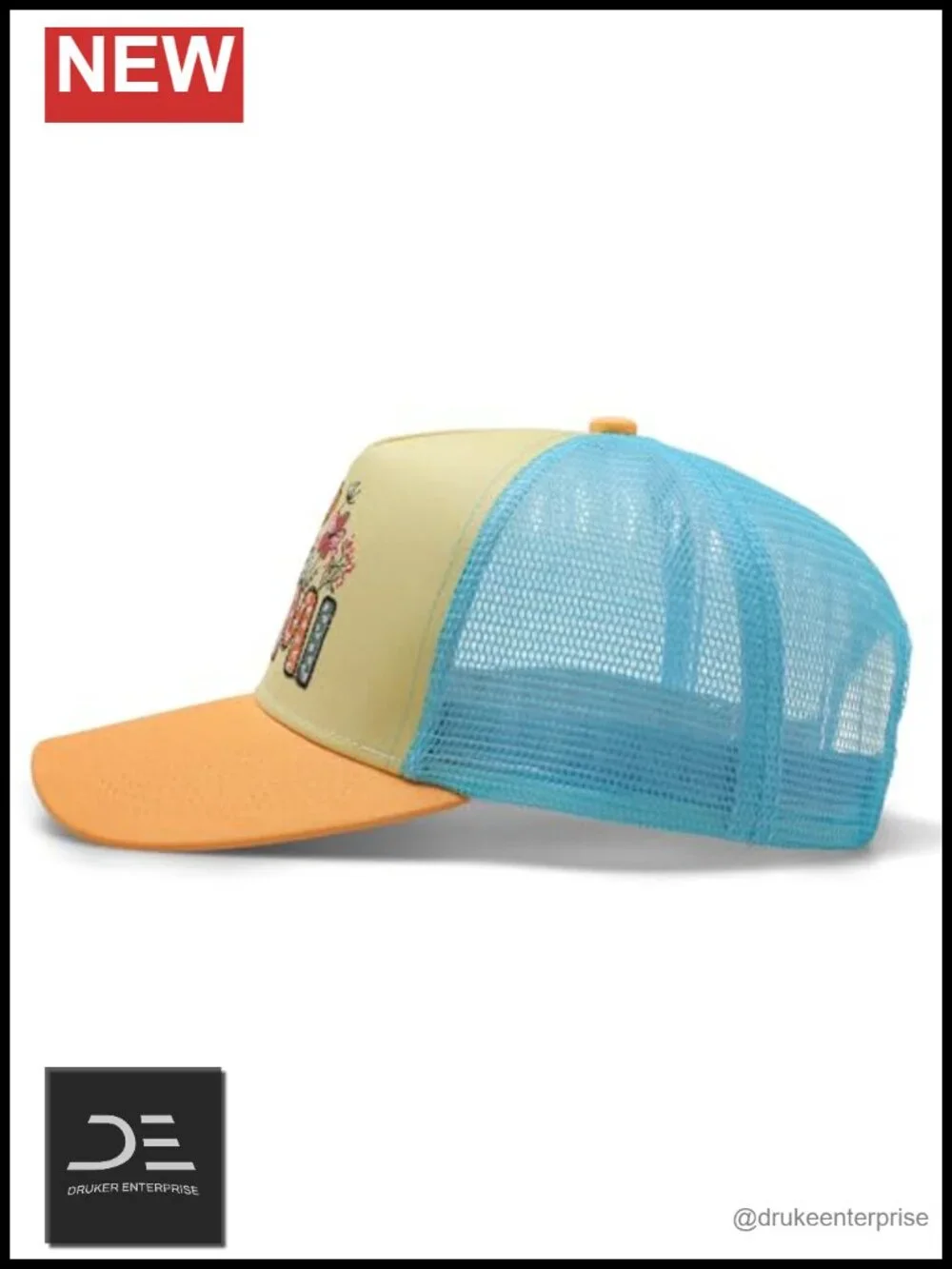 Embroidered Baseball Cap with Floral Detail - Adjustable Breathable Polyester